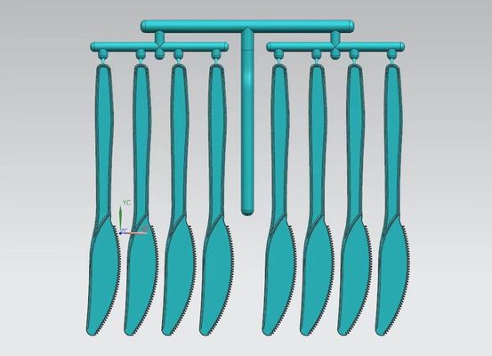 High speed Disposable knife Mould with Hot-Runner For PP/PS 64cavity