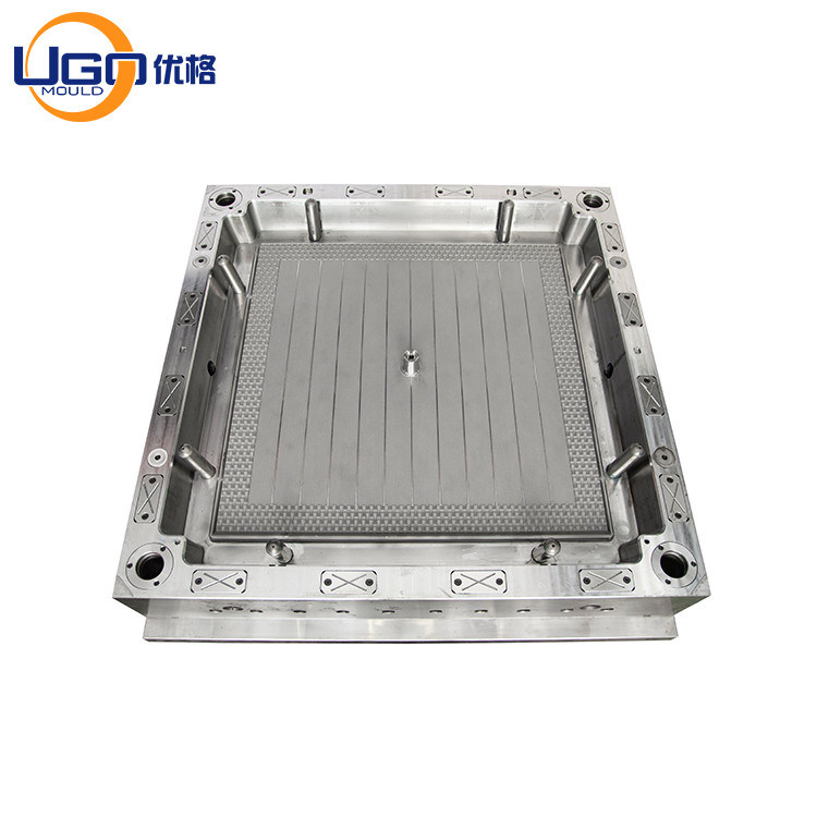 Square Table Plastic Injection Mould Rattan Table With Leg 2 Cavity Cold Runner