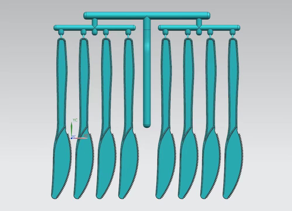 High speed Disposable knife Mould with Hot-Runner For PP/PS 64cavity